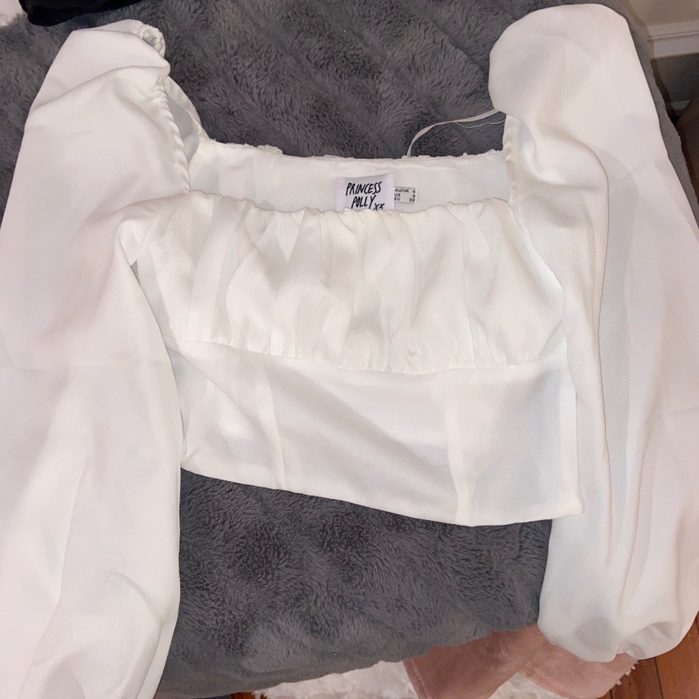 Princess polly Ariah white long sleeve top